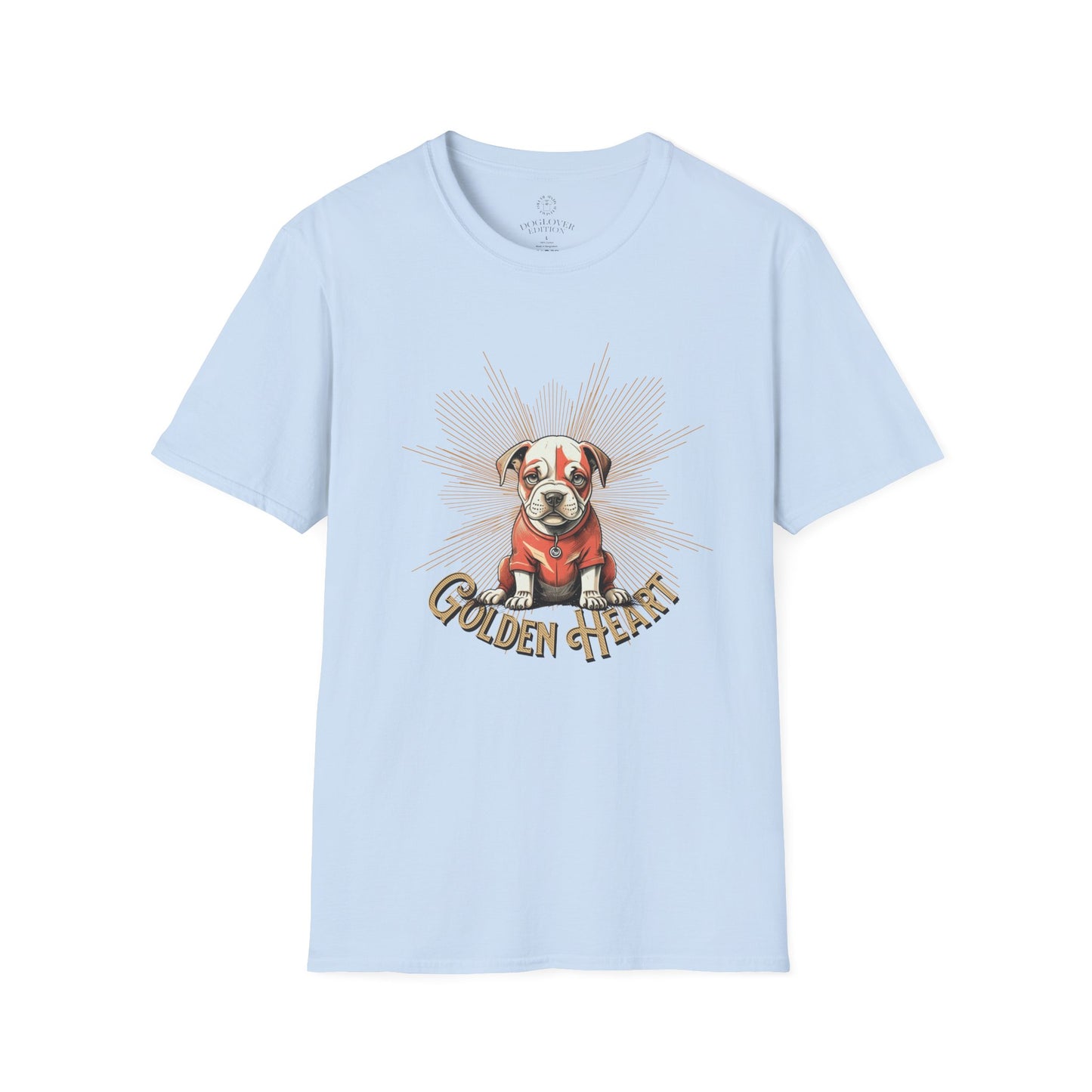 Golden Heart Dog Art Unisex T-Shirt, Animal Lover Gift, Pet Enthusiast Tee, Casual Wear, Birthday Gift, Cute Dog T-Shirt