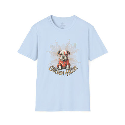 Golden Heart Dog Art Unisex T-Shirt, Animal Lover Gift, Pet Enthusiast Tee, Casual Wear, Birthday Gift, Cute Dog T-Shirt
