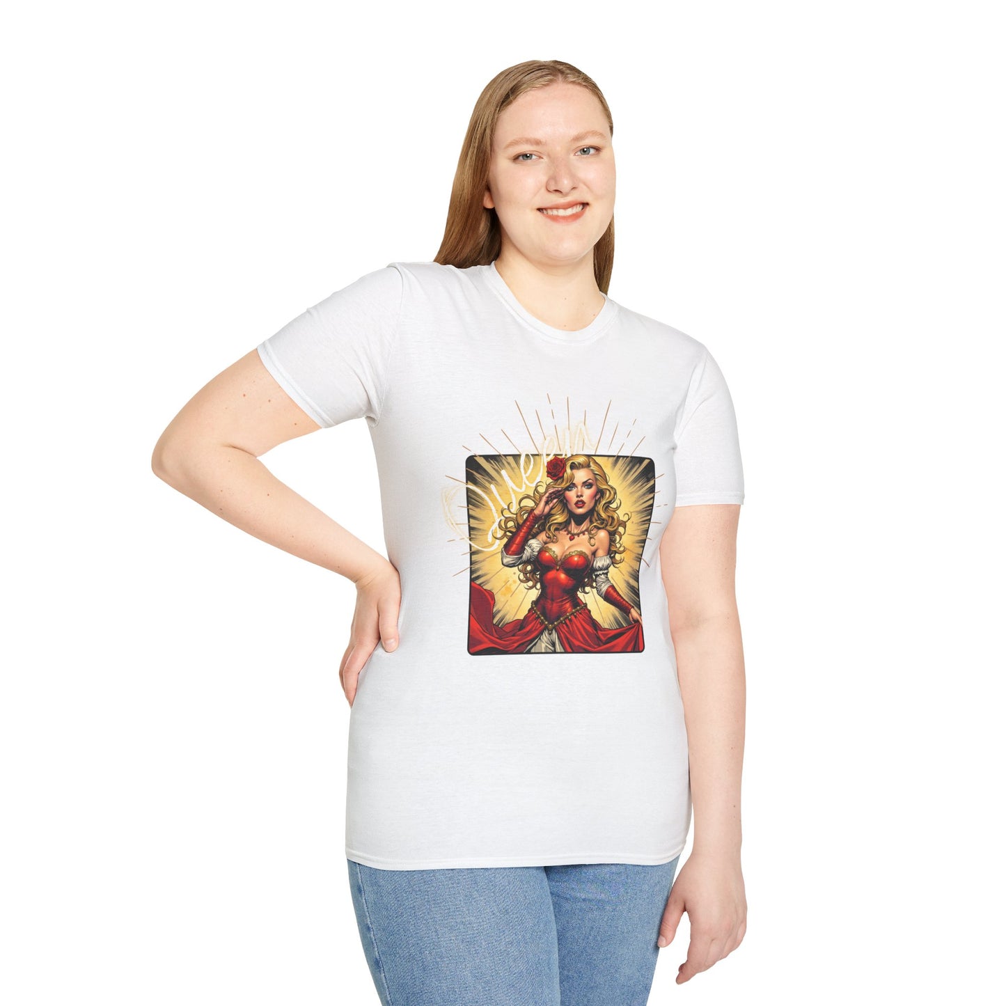 Empowered Women Unisex Softstyle T-Shirt - Bold & Confident Design, queen. girl