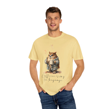 Coffee is My Love Language Cat T-Shirt — Cozy Cute Coffee Graphic Tee