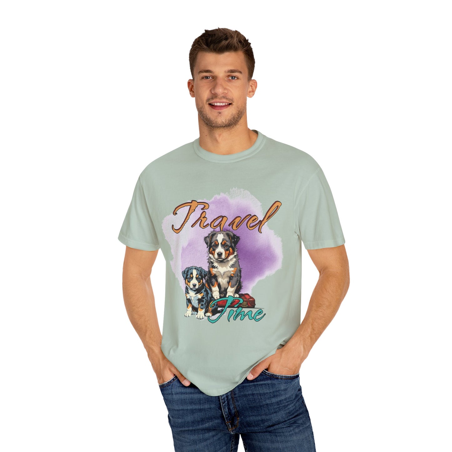 Travel Time Dog Lovers Unisex T-Shirt, Vintage Pet Tee, Dog Travel Shirt, Cute Pet Lover Gift, Animal Adventure Apparel