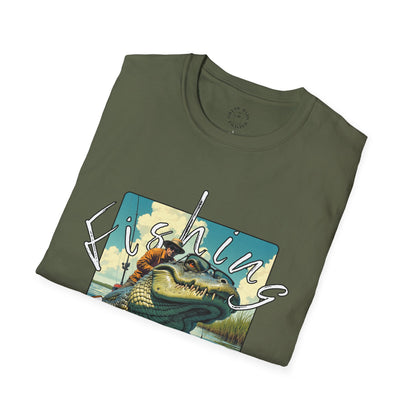 Fishing Like a Pro Unisex Softstyle T-Shirt,gator