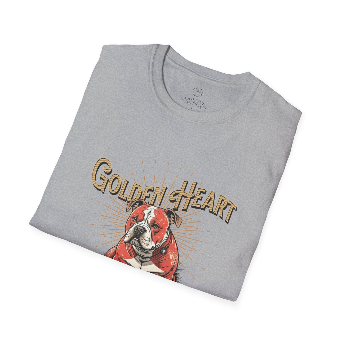 Golden Heart Bulldog Unisex Softstyle T-Shirt