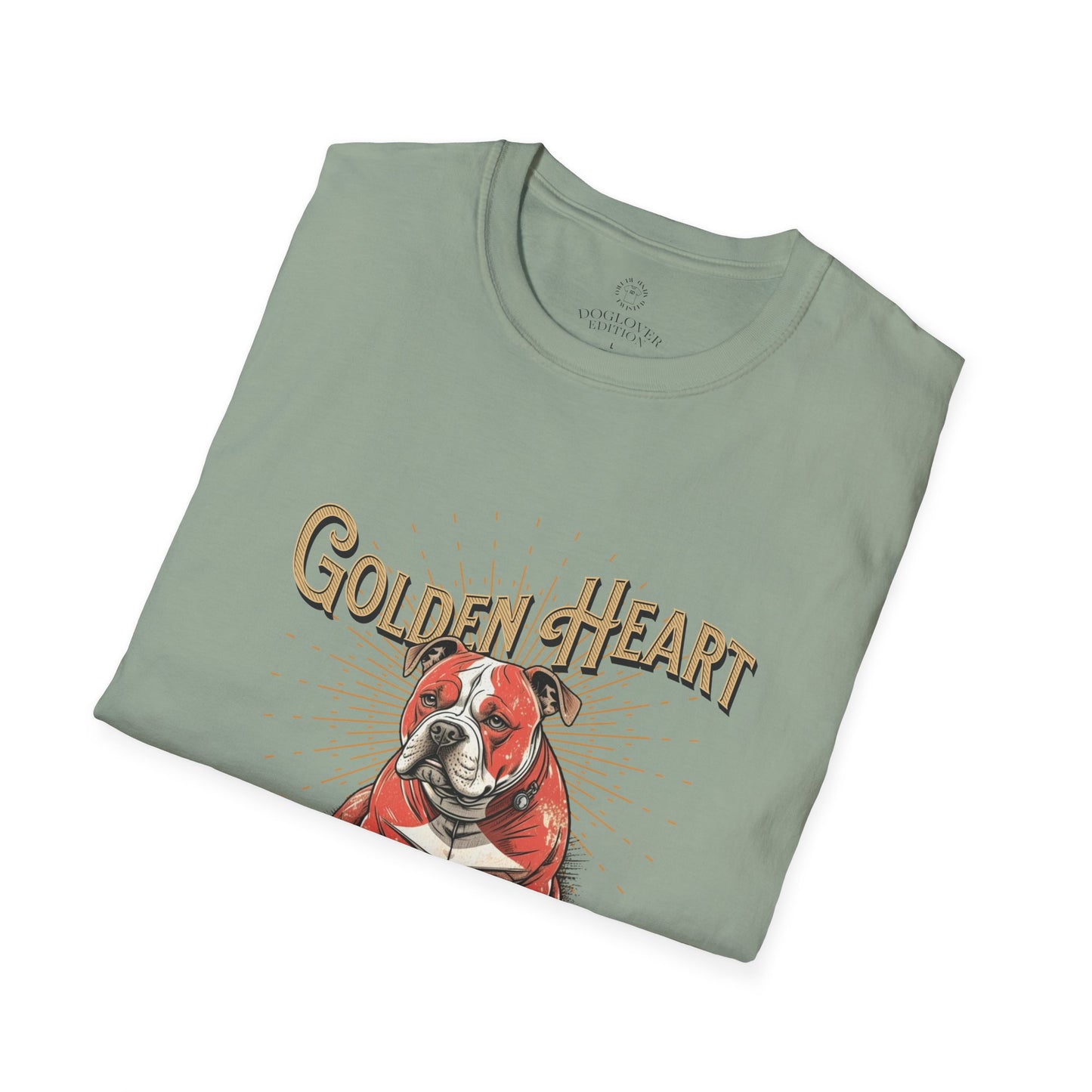 Golden Heart Bulldog Unisex Softstyle T-Shirt