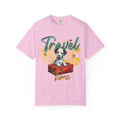 Travel Time Dog Graphic Unisex T-Shirt