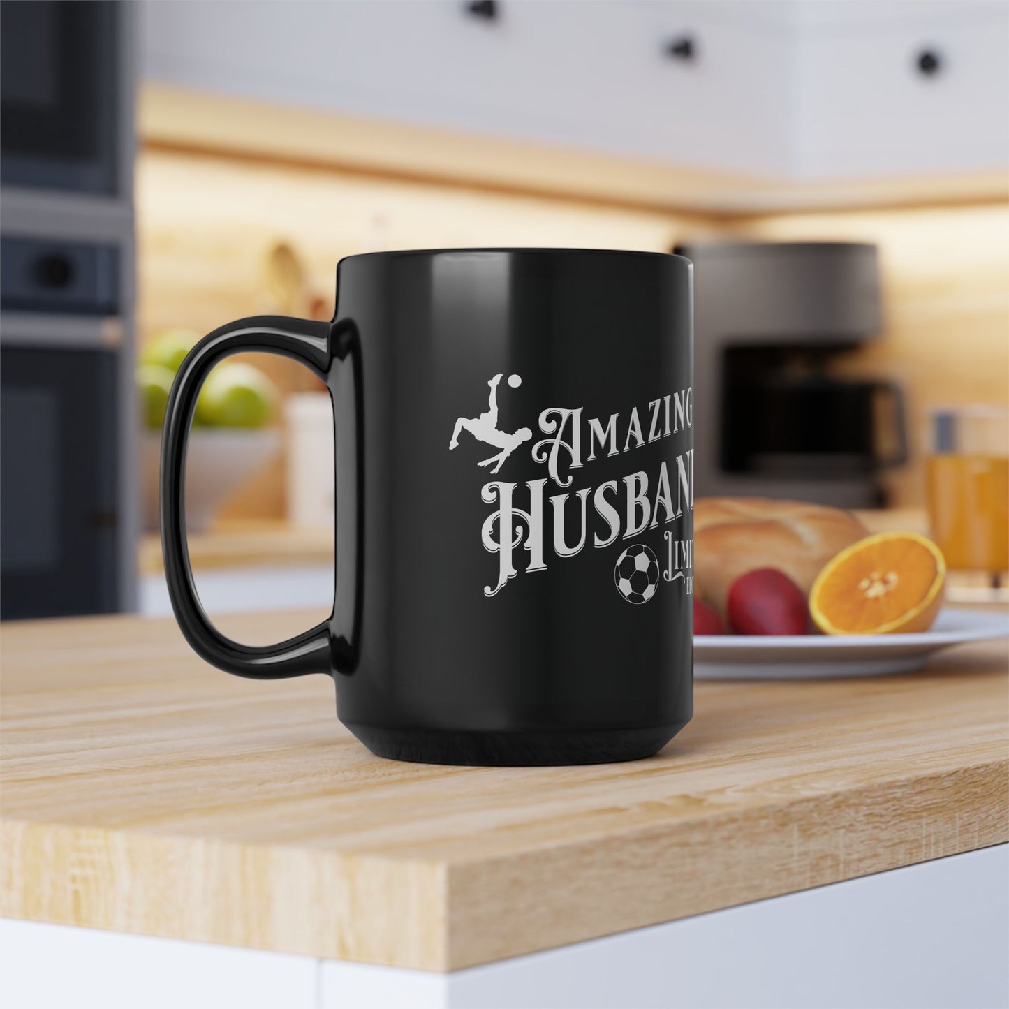 Amazing Husband, Soccer , Valentine's  day gift for him .Black Mug