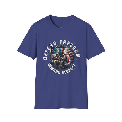 Defend Freedom Unisex Softstyle T-Shirt - Patriotic Graphic Tee