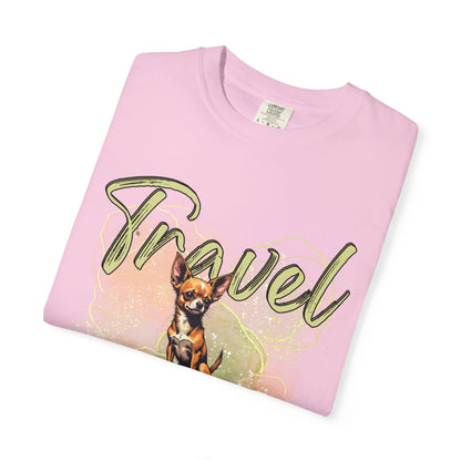 Travel Time Unisex Garment-Dyed T-Shirt - Cute Dog Design for Animal Lovers
