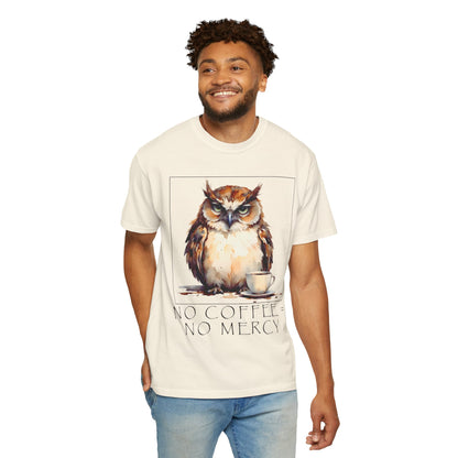 Owl Coffee T‑Shirt — "No Coffee No Mercy" Graphic Tee