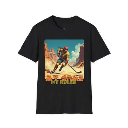 Retro Gamer Unisex Softstyle T-Shirt - 'My Game, My Rules' hockey ,sport