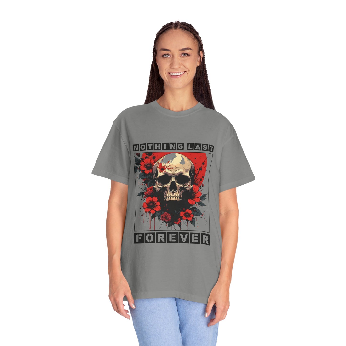 Edgy Skull Graphic T-Shirt - Unique Casual Wear, Unisex Streetwear, Gift for Music Lovers, Halloween Costume, Forever Quote Tee