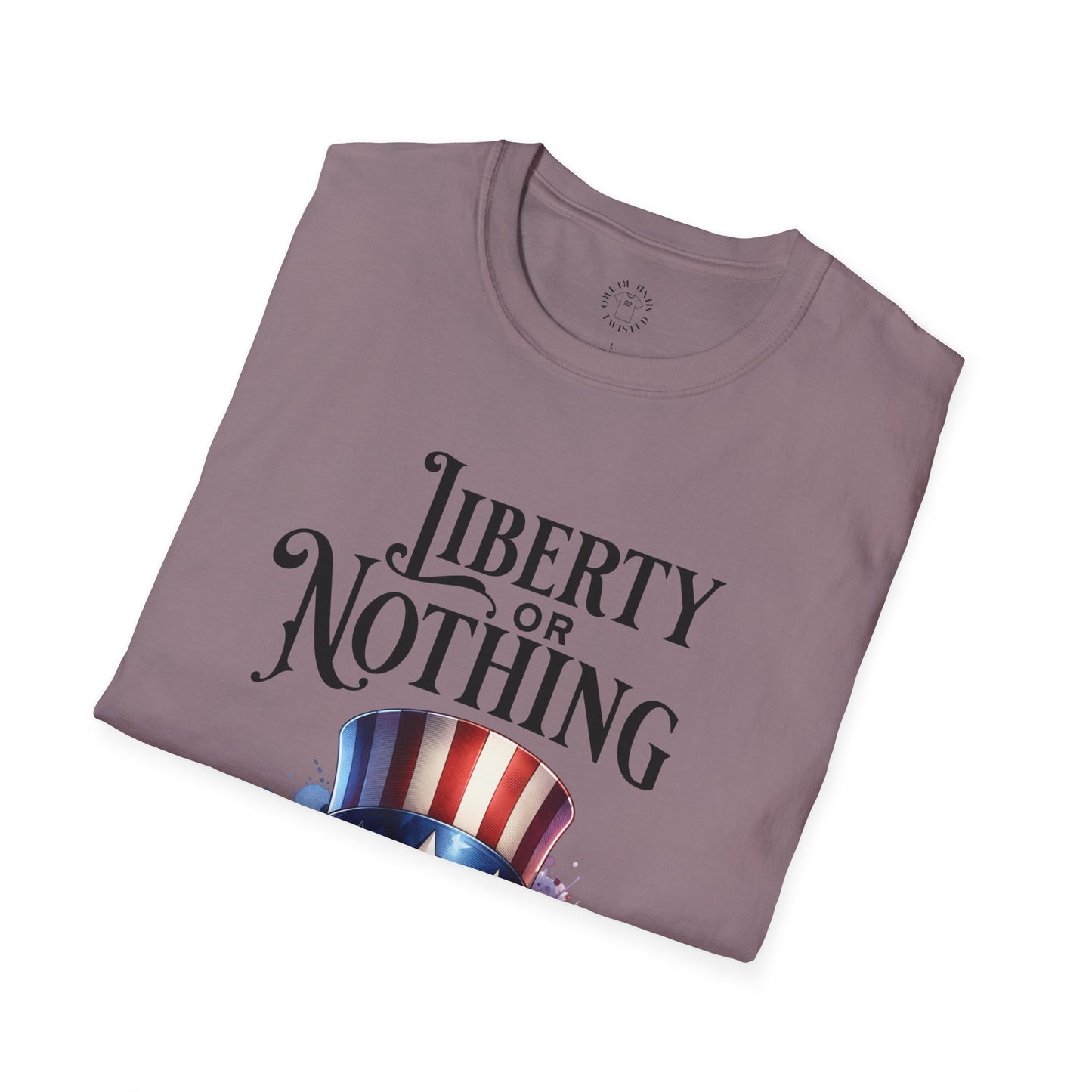 Liberty or Nothing Skull T-Shirt | Unisex Softstyle Tee for Independence Day & Patriotic Celebrations