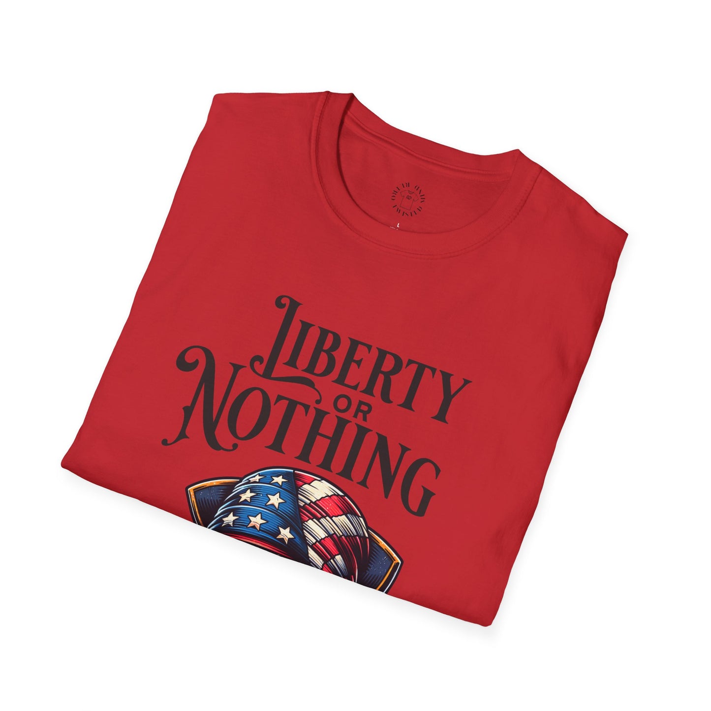 Liberty or Nothing Skull T-Shirt | Unisex Softstyle Tee for Independence Day & Patriotic Celebrations