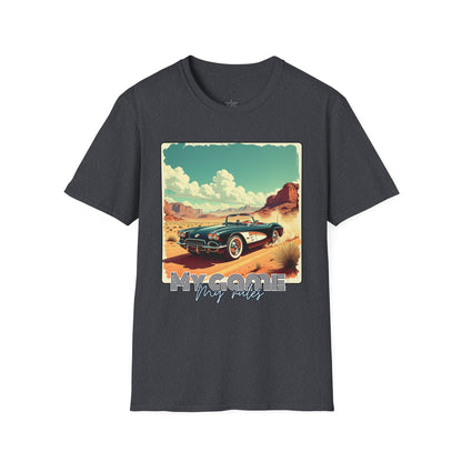 Vintage Car Graphic Unisex Softstyle T-Shirt - Perfect for Road Trip Lovers ,sport,car