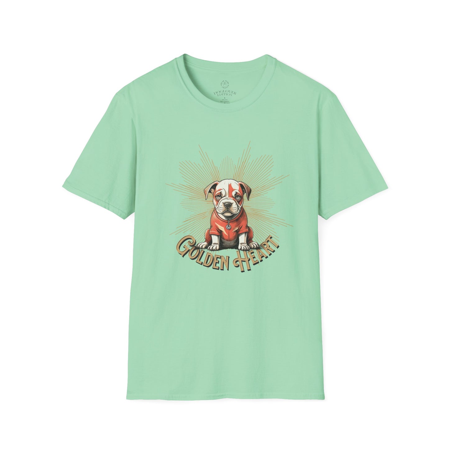 Golden Heart Dog Art Unisex T-Shirt, Animal Lover Gift, Pet Enthusiast Tee, Casual Wear, Birthday Gift, Cute Dog T-Shirt