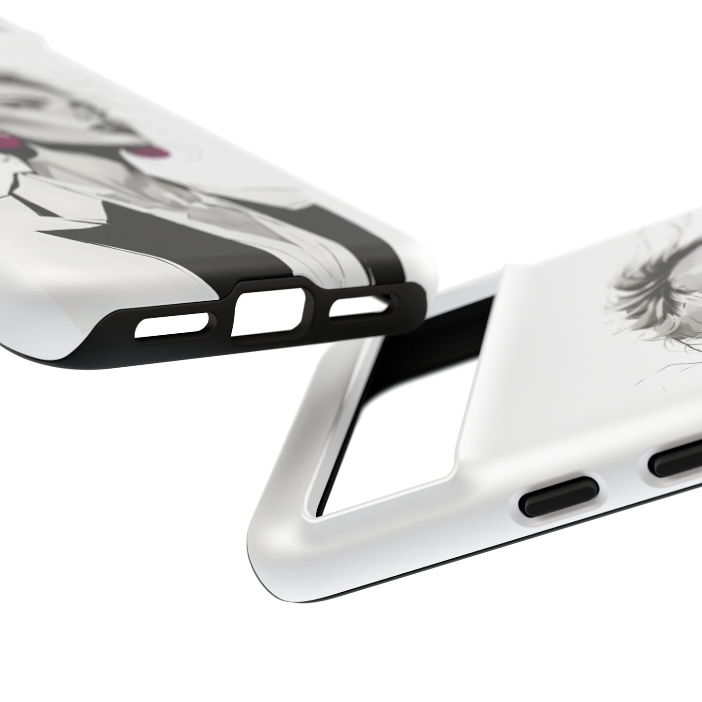 Phone Case — Chic Portrait with Pink Earrings (Stylish Protective Tough Case)