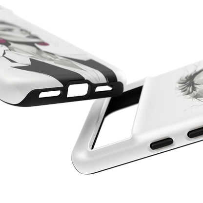 Phone Case — Chic Portrait with Pink Earrings (Stylish Protective Tough Case)