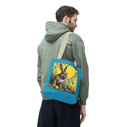 Happy Easter Tote Bag - Vibrant Bunny Design for Spring Celebrations, Easter bunny