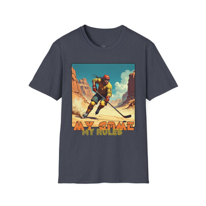 Retro Gamer Unisex Softstyle T-Shirt - 'My Game, My Rules' hockey ,sport