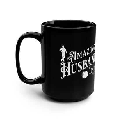 Amazing Husband, Golf , Valentine's  day gift for him .Black Mug