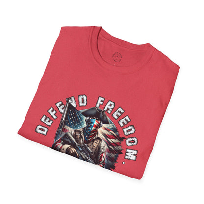 Defend Freedom Unisex Softstyle T-Shirt - Patriotic Graphic Tee