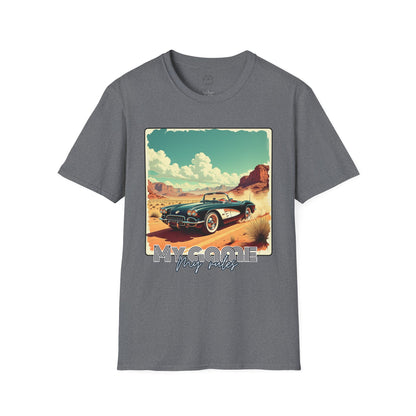 Vintage Car Graphic Unisex Softstyle T-Shirt - Perfect for Road Trip Lovers ,sport,car