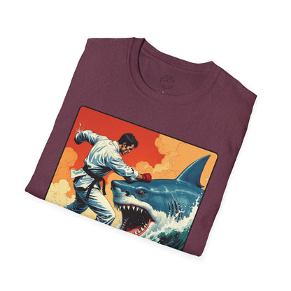 My Game Unisex Softstyle T-Shirt - Retro Shark Design Tee for Adventure Lovers, karate,sport