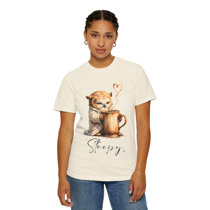 Sleepy Owl Coffee T-Shirt — Cute Cozy Morning Tee