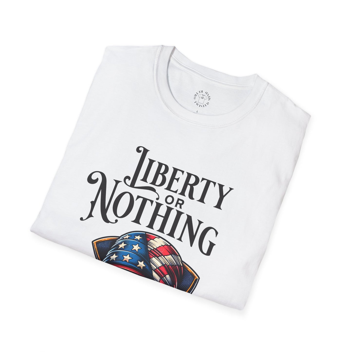 Liberty or Nothing Skull T-Shirt | Unisex Softstyle Tee for Independence Day & Patriotic Celebrations