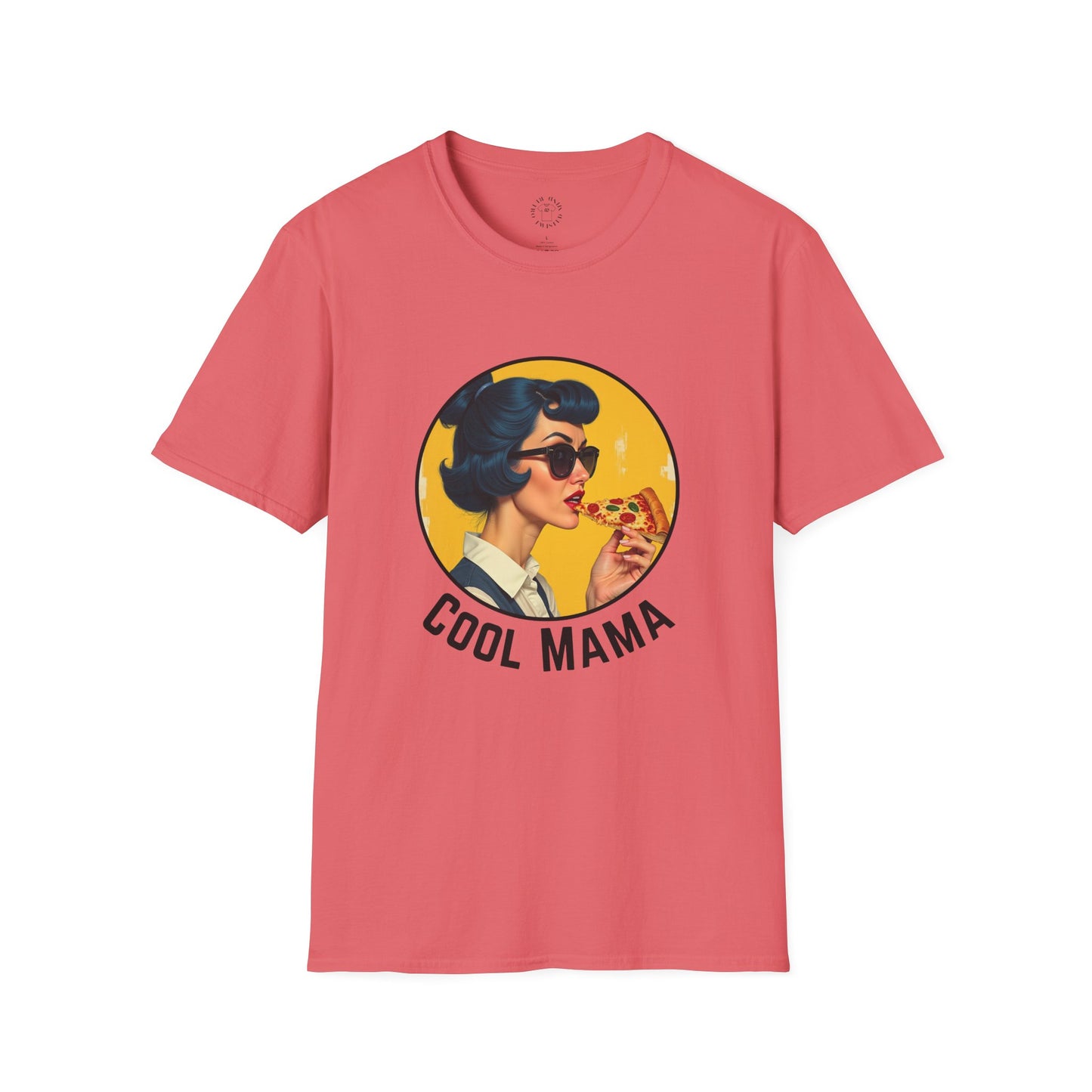Cool Mama Unisex Softstyle T-Shirt - Retro Chic Pizza Lover Tee,mom