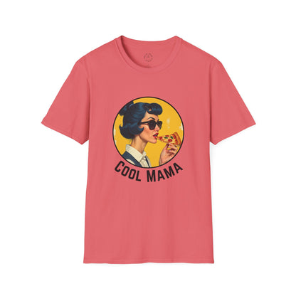 Cool Mama Unisex Softstyle T-Shirt - Retro Chic Pizza Lover Tee,mom