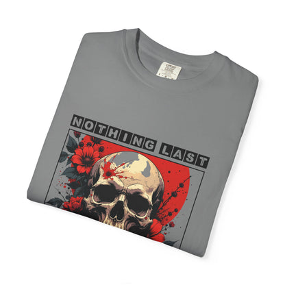 Edgy Skull Graphic T-Shirt - Unique Casual Wear, Unisex Streetwear, Gift for Music Lovers, Halloween Costume, Forever Quote Tee