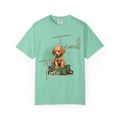 Travel Time Unisex T-Shirt - Perfect for Dog Lovers, Casual Wear, Traveling, Gift for Pet Owners, Adventure Apparel