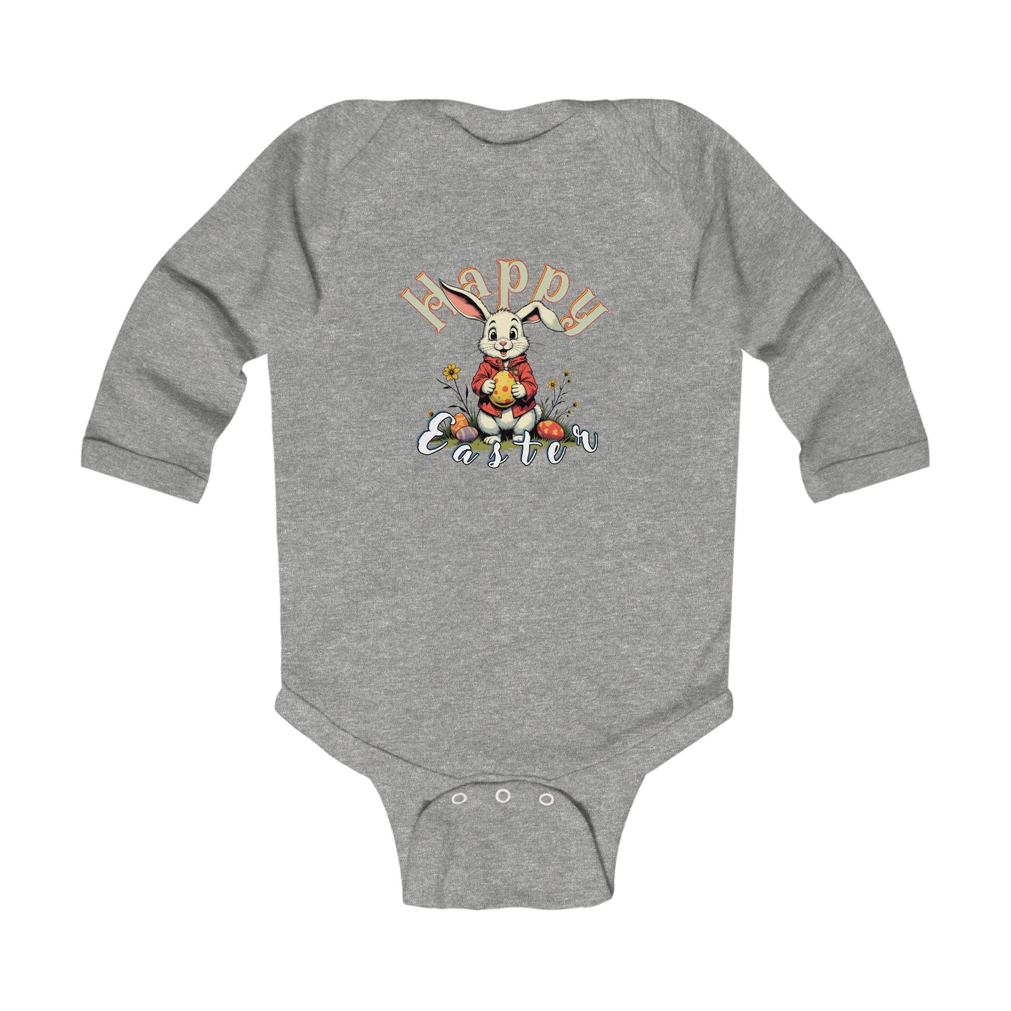 Happy Easter Infant Long Sleeve Bodysuit | Cute Spring Outfit for Babies,kids