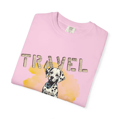 Travel Time Dog T-Shirt, Unisex Graphic Tee, Pet Lover's Gift, Vacation Shirt, Travel Enthusiast Apparel