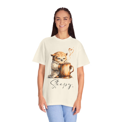 Sleepy Owl Coffee T-Shirt — Cute Cozy Morning Tee