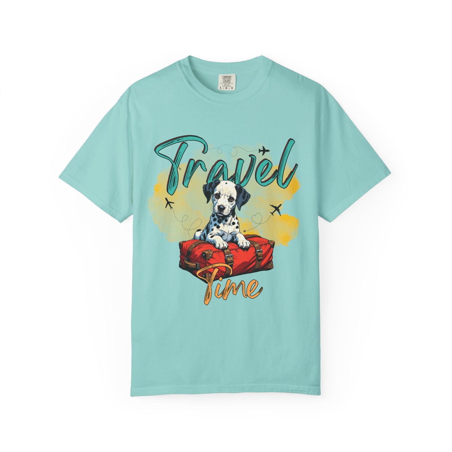 Travel Time Dog Graphic Unisex T-Shirt