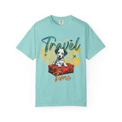 Travel Time Dog Graphic Unisex T-Shirt