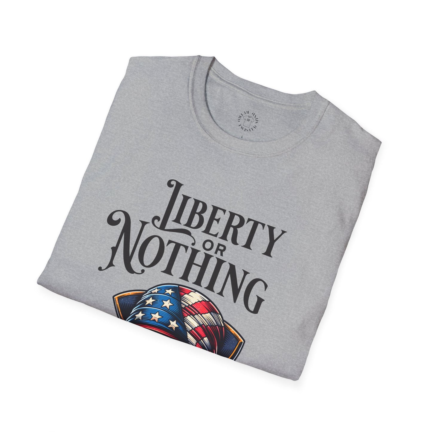 Liberty or Nothing Skull T-Shirt | Unisex Softstyle Tee for Independence Day & Patriotic Celebrations