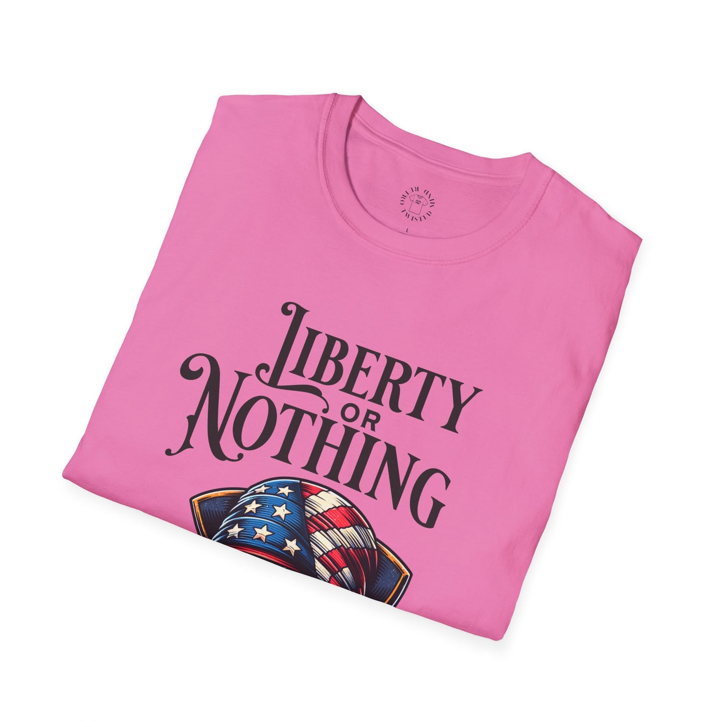 Liberty or Nothing Skull T-Shirt | Unisex Softstyle Tee for Independence Day & Patriotic Celebrations