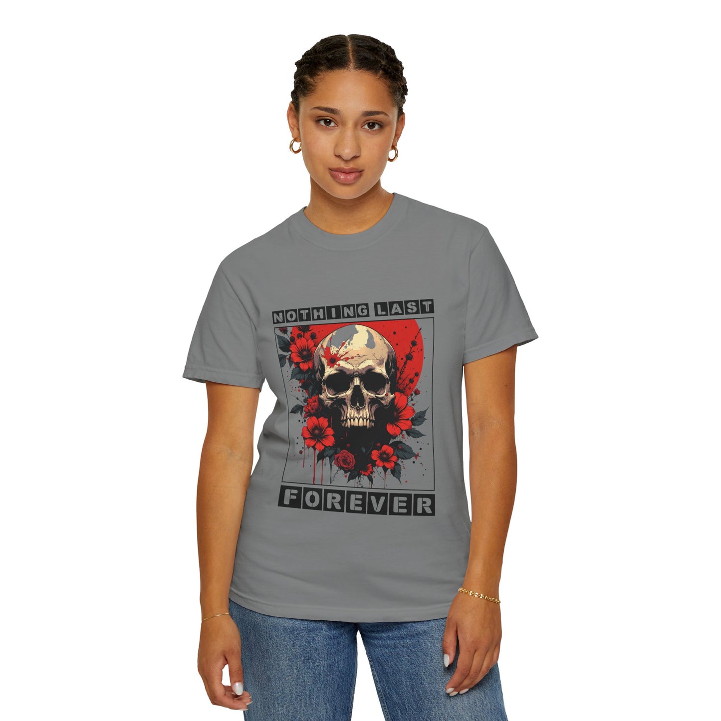 Edgy Skull Graphic T-Shirt - Unique Casual Wear, Unisex Streetwear, Gift for Music Lovers, Halloween Costume, Forever Quote Tee