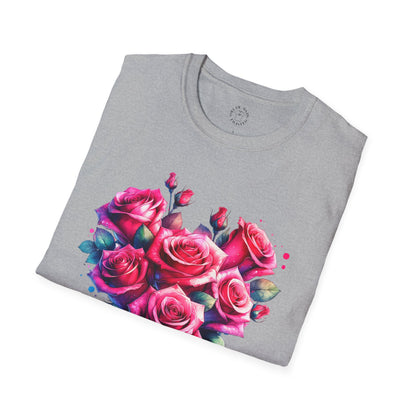Floral Heart Open Unisex Softstyle T-Shirt.twisted.love