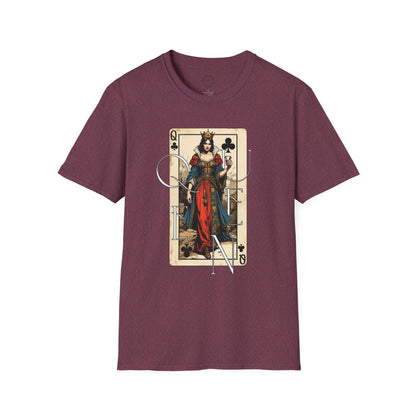 Queen Playing Card Graphic Unisex Softstyle T-Shirt, girl. queen