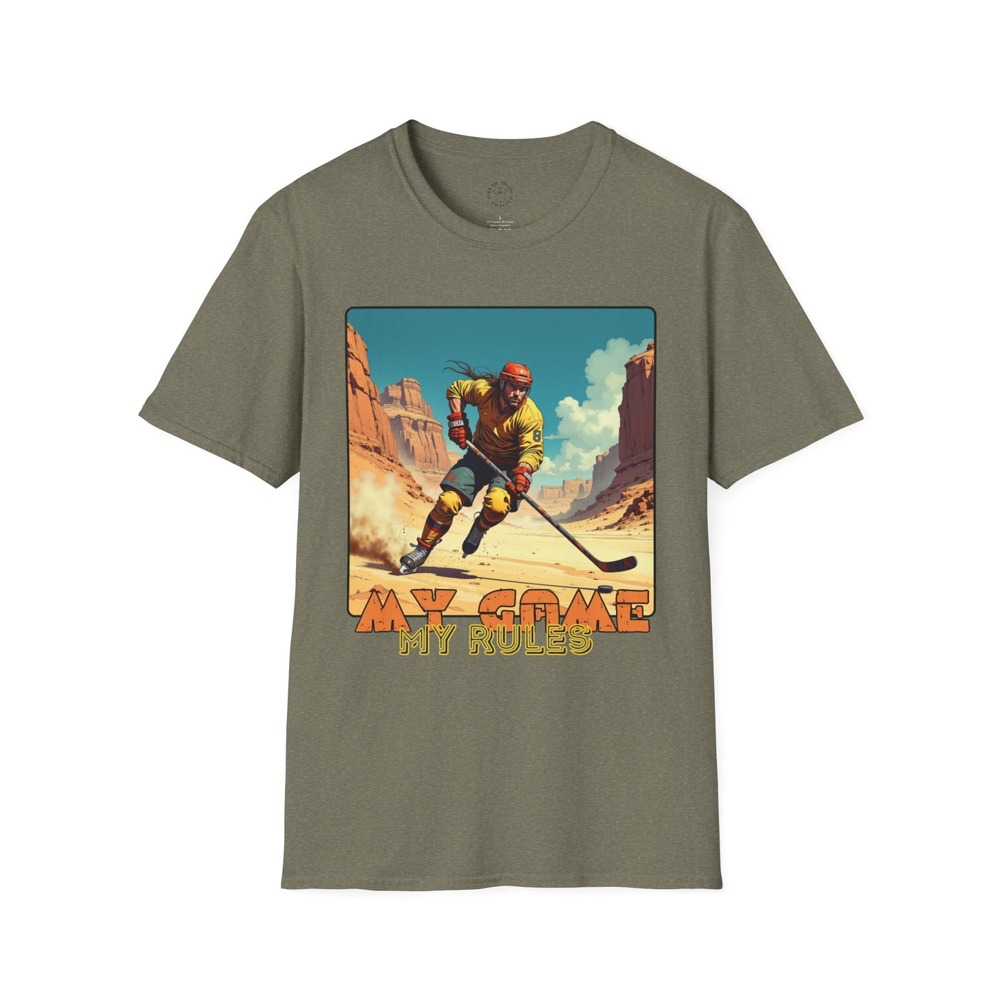 Retro Gamer Unisex Softstyle T-Shirt - 'My Game, My Rules' hockey ,sport