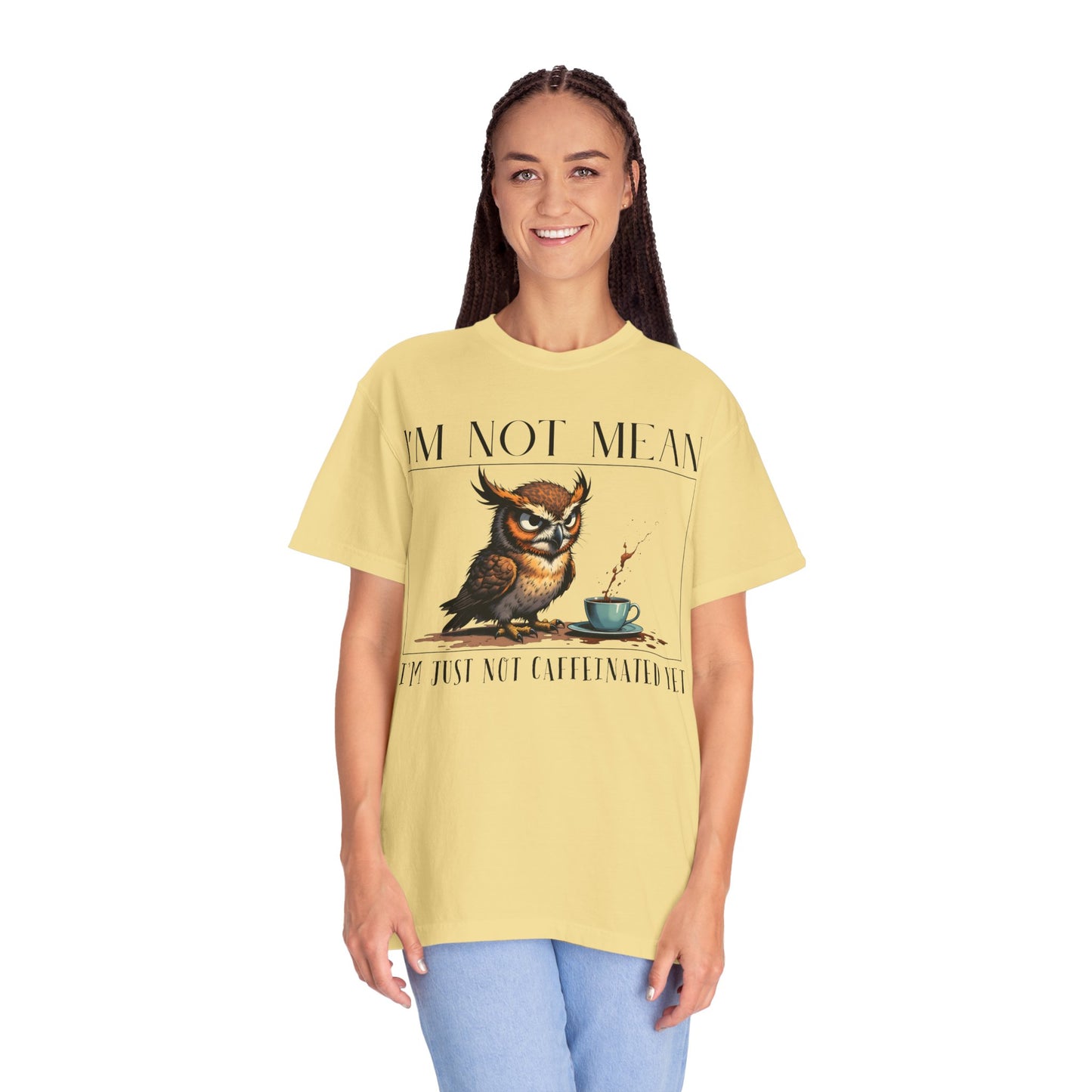 I'm Not Mean Owl T-Shirt — Funny Coffee Owl Tee for Coffee Lovers