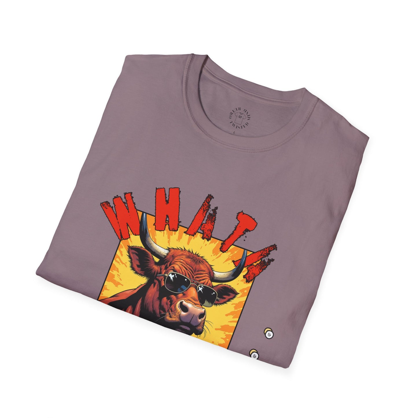 Whimsical Cow Graphic Unisex Softstyle T-Shirt - 'What bull Shhh...'