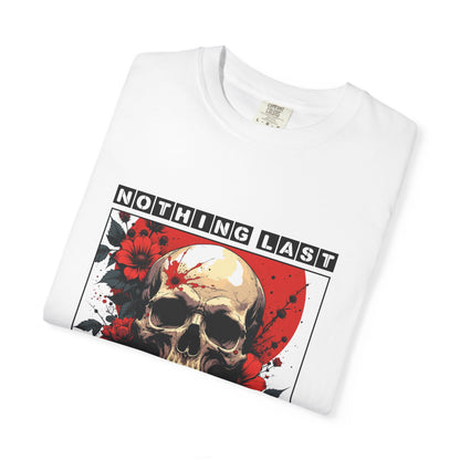 Edgy Skull Graphic T-Shirt - Unique Casual Wear, Unisex Streetwear, Gift for Music Lovers, Halloween Costume, Forever Quote Tee