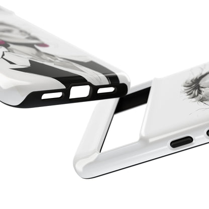 Phone Case — Chic Portrait with Pink Earrings (Stylish Protective Tough Case)