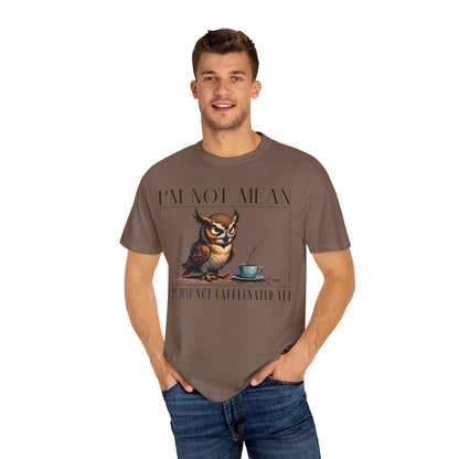 I'm Not Mean Owl T-Shirt — Funny Coffee Owl Tee for Coffee Lovers