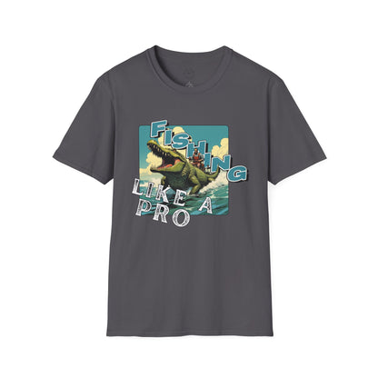 Fishing Like a Pro Unisex Softstyle T-Shirt - Perfect for Anglers & Outdoor Enthusiasts,gator